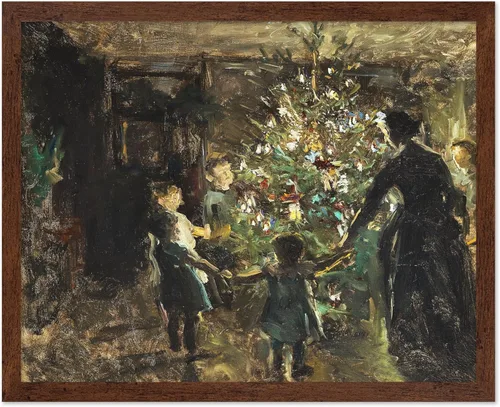 Miniatura 16 de Poster Master Impresión de pintura vintage de árbol de Navidad, póster retro de vacaciones, arte de invierno, diseño abstracto melancólico de pared