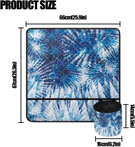 Miniatura 6 de Tapete para máquina de coser de teñido anudado con bolsillos, impermeable, organizador para máquina de coser para reducir el ruido, tapete protector