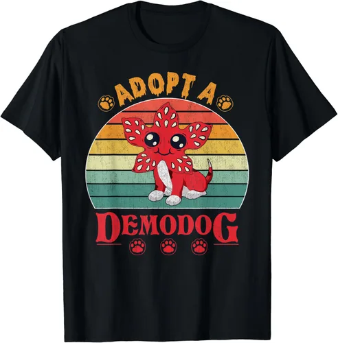 Adopta un divertido regalo de demodog para los amantes de los perros para hombres, mujeres y niños, Negro, S