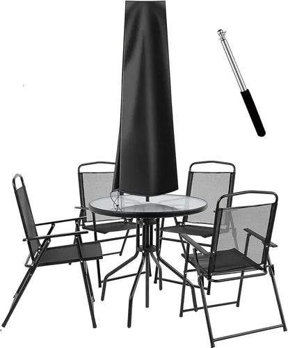 Cubiertas de paraguas OKPOW para paraguas al aire libre - Cubierta de paraguas pequeña de patio para paraguas de mesa al aire libre de 6 pies a 9