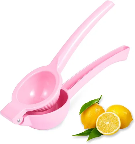 Exprimidor manual Exprimidor de cítricos y limón, exprimidor de frutas, prensa de lima de metal, herramienta profesional de cocina (rosa)