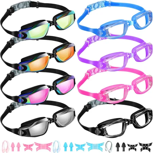 Miniatura 8 de Fabbay 8 gafas de natación sin fugas para niños y adultos, protección UV, gafas de natación impermeables con clip para la nariz