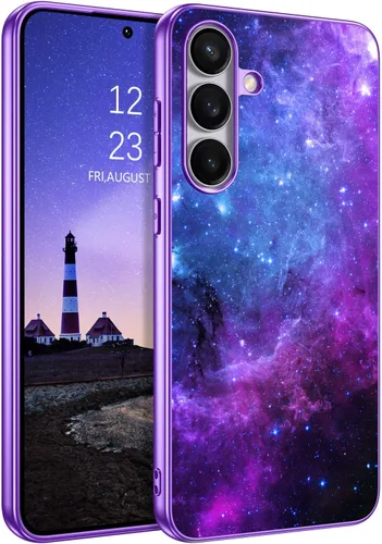 Miniatura 14 de GUAGUA Funda para Samsung Galaxy Z Fold 7, brilla en la oscuridad, linda nebulosa espacial noctilucente, luminosa, delgada, protectora a prueba