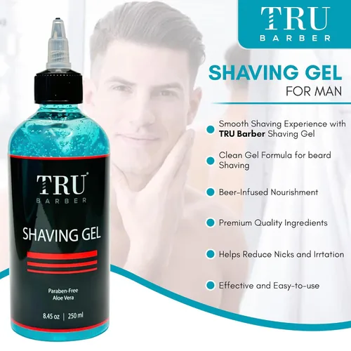 Miniatura 4 de TRU BARBER Gel de afeitar para hombres, afeitado recto, bordes perfectos y afeitado suave