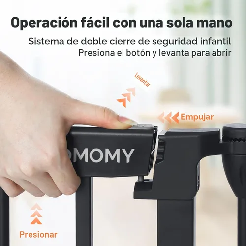 Miniatura 4 de COMOMY Puerta de bebé extra ancha de 198 pulgadas, puerta para perros, puerta para mascotas para escaleras de casa, puertas, chimenea, puerta