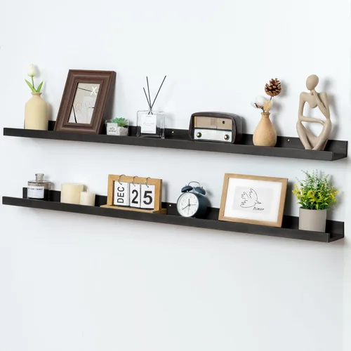 Miniatura 37 de FLYJOE Estante de repisa de fotos para pared, 24 pulgadas de madera de fresno maciza, estantes para libros de guardería, estantes flotantes