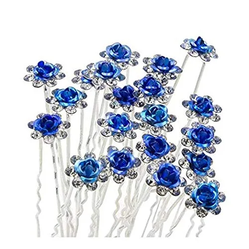 Miniatura 2 de WOIWO 20 horquillas de cristal para el cabello, diseño afilado en U, de metal, para mujeres y niñas, accesorios de joyería para el cabello