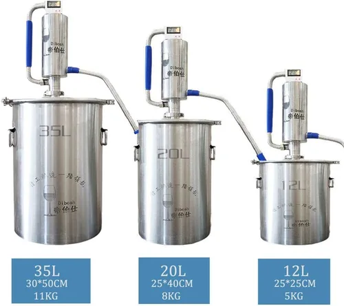 Miniatura 4 de YUEWO Alcohol Still Alembic Spirits - Destilador de agua de aceite esencial de alcohol de acero inoxidable 304 para hacer vino DIY whisky vino