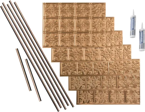 Miniatura 20 de FASÄDE Kit decorativo para salpicaduras de vinilo de estilo tradicional y patrón 1 de 15 pies cuadrados en bronce argente Bronce de plata