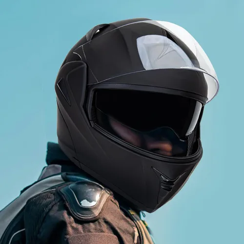 Miniatura 7 de Casco de motocicleta de cara completa aprobado por DOT con doble visera abatible, casco de motocicleta de cara completa con doble visera abatible