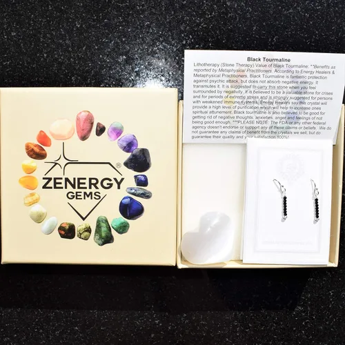 Miniatura 4 de CHARGED - Pendientes de diseño de piedras preciosas naturales + corazón de carga de selenita incluidos