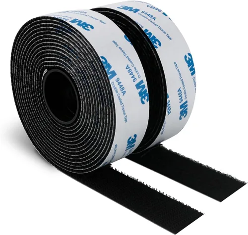 Miniatura 8 de Cinta autoadhesiva de gancho y bucle de 1 pulgada x 10 pies, fabricada con 3M 9448, sujetadores de tela de nailon entrelazados, cinta adhesiva