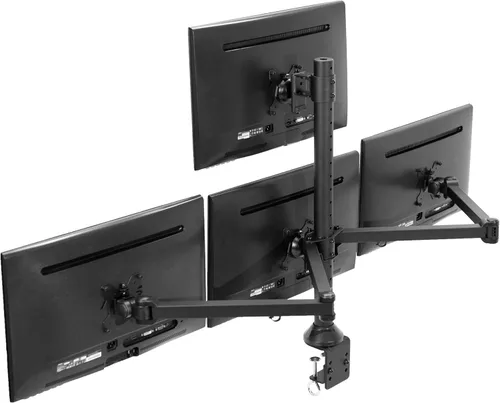 VIVO Soporte de escritorio para monitor cuádruple de 13 a 32 pulgadas LED LCD con abrazadera, soporte para computadora VESA articulado 3 Plus 1,