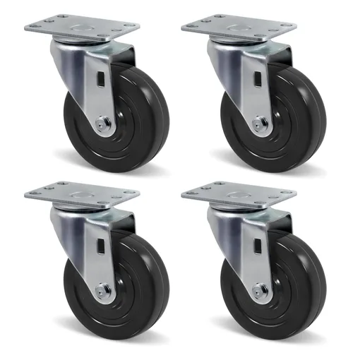 Miniatura 18 de Juego de 4 ruedas giratorias de 3 pulgadas, ruedas giratorias resistentes, ruedas de goma dura para muebles de camión de plataforma, carrito móvil