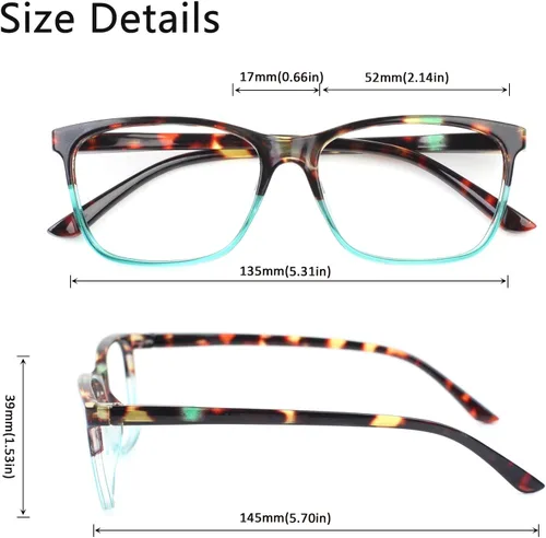 Miniatura 2 de Henotin Paquete de 4 lentes de lectura para mujer, bloqueo de luz azul, bisagra de resorte, lentes de lectura antifatiga ocular para computadora