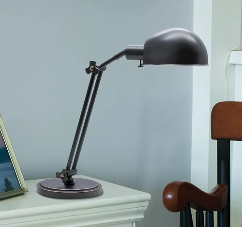 Miniatura 2 de House of Troy Lighting AD450-AB House of Troy Addison - Lámpara de escritorio ajustable 1LT, acabado de latón antiguo, 24 x 8 x 16.25 pulgadas