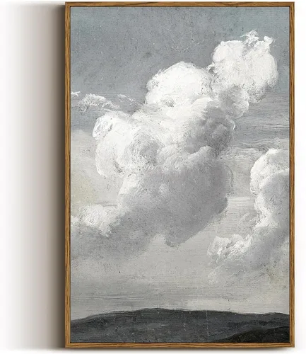 Miniatura 42 de VIYYIEA Arte de Pared en Lienzo Enmarcado Decoración del Hogar, Decoración de Granja Valles Ondulantes bajo Cielos Despejados Pintura de Pared