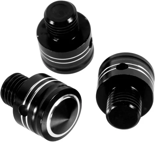 Tornillos para espejo de motocicleta M10x1.25 de aluminio, 3 piezas en 1, juego universal para scooter, Street Bike Motocross, Cafe Racer (negro)