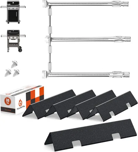 Miniatura 10 de QuliMetal 44.5 cm SUS304 Barras Aromatizadoras y Deflectores de Calor para Parrillas Weber Genesis 300 Series, Compatibles con Genesis E310 E320