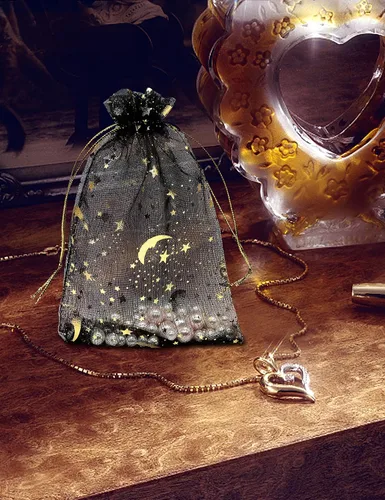 Miniatura 6 de Jexila 100 bolsas de regalo de organza negra de 4 x 6 pulgadas, pequeñas bolsas de malla con cordón, bolsa de joyería de Halloween, bolsa de regalo