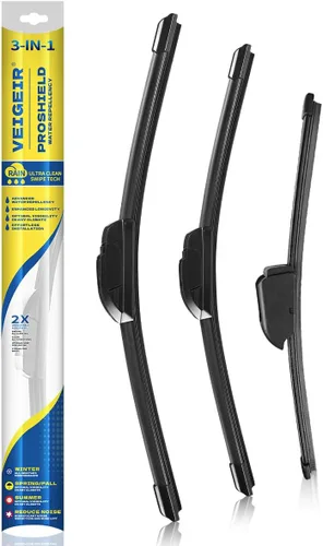 Miniatura 21 de Paquete de 3 plumas limpiaparabrisas delanteros y traseros para automóviles, calidad original de fábrica, 15 pulgadas, 15 pulgadas, 13 pulgadas