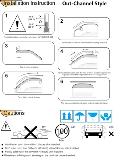 Miniatura 6 de Deflector de ventilación para visera lateral para Chevy Silverado/GMC Sierra 1500/2500HD/3500HD Crew Cab, Yukon XL/Suburban/Avalancha 2007-2014, 4