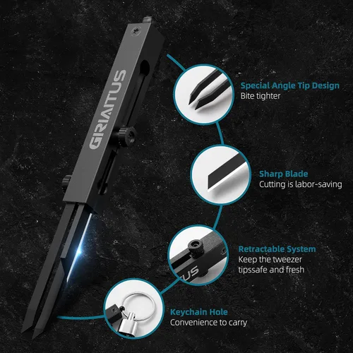 Miniatura 6 de EDC Cuchillo de Bolsillo 2 en 1 Llavero Pinzas de Precisión Multiherramienta Cortador de Cajas Retráctil Multi Herramienta Cuchillo Utilitario