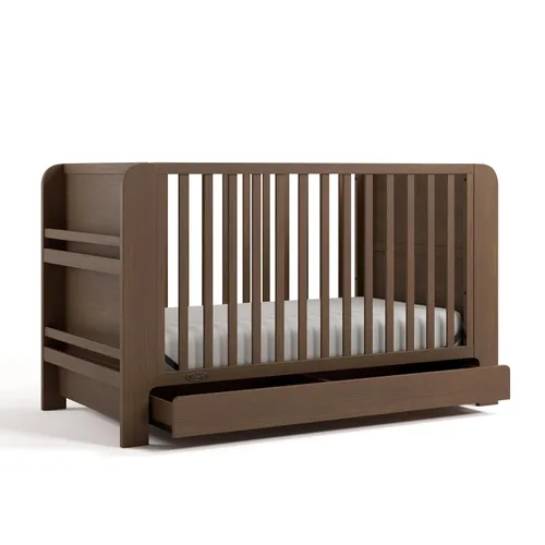 Miniatura 19 de Graco Read-with-Me Cuna convertible 4 en 1 con cajón (Oliva con madera flotante) - Certificado GREENGUARD Gold Se convierte en cama infantil, cama