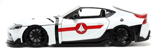Miniatura 6 de Robotech 1:24 2020 Toyota Supra - Coche fundido a presión y figura de Rick Hunter de 2.75 pulgadas, juguetes para niños y adultos