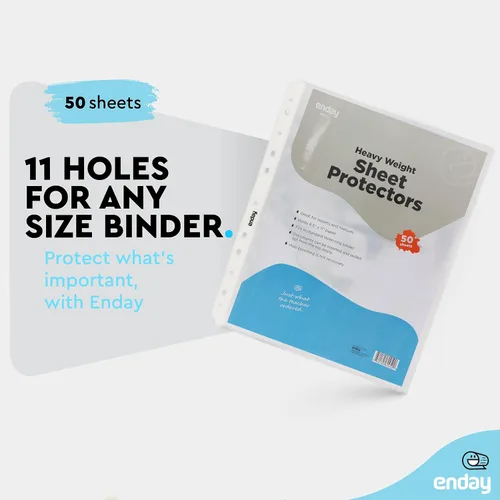 Miniatura 4 de Protectores de hojas transparentes para carpetas de 3 anillas, paquete de 50 unidades, 8.5 x 11 pulgadas, antirreflejos, fundas protectoras