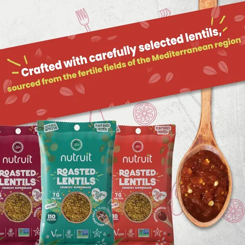 Miniatura 6 de Nutruit Snack de Lentejas Tostadas - Sal del Himalaya y Pimienta Negra Saludable - Vegano, Sin Gluten, Sin OMG, Alto en Proteínas, Saludable Para