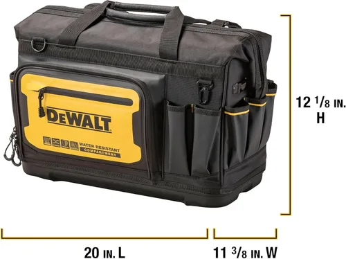 Miniatura 2 de DEWALT Bolsa de herramientas, resistente al agua, fondo duro, 20 pulgadas, bolsa de herramientas profesional con organización (DWST560104)