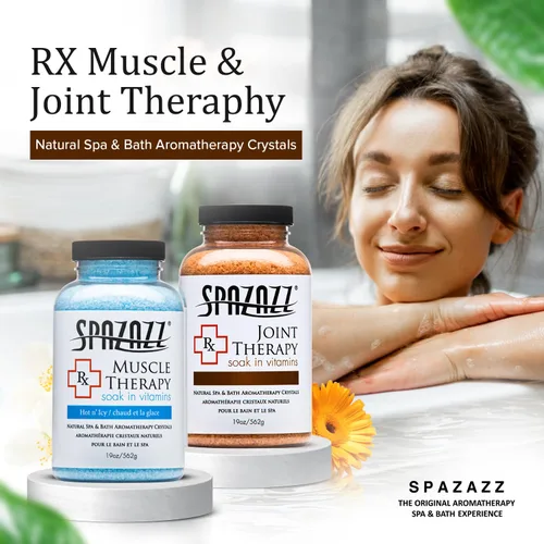 Miniatura 4 de Spazazz Paquete de 2 unidades de aromaterapia para spa y sales de baño, paquete de 2 unidades, un tarro de 19 onzas cada terapia muscular y terapia