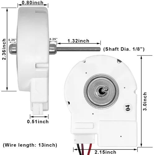 Miniatura 3 de 50240401000Q 12V 4W Refrigerador Evaporador Motor Motor Reemplazo para Samsung Nevera/Midea/Frigidaire Freezer/Magick Chef Refrigerador Condensador