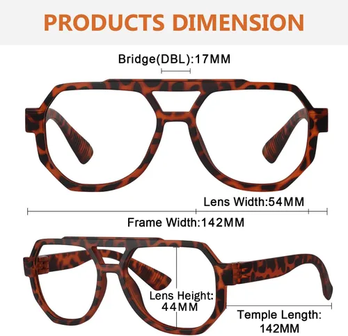 Miniatura 6 de BFOCO Pilot Gafas de Lectura Sin Metal Sin Tornillos Bisagras de Resorte Paquete de 6 Lectores de Gran Tamaño con Bisagras Dobles para Mujeres