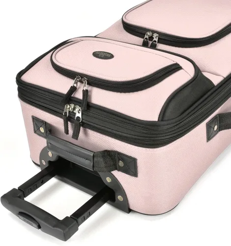 Miniatura 6 de US Traveler Rio Rugged Fabric - Juego de equipaje de mano expandible Rosado Juego de equipaje de mano extensible de tela resistente Rio