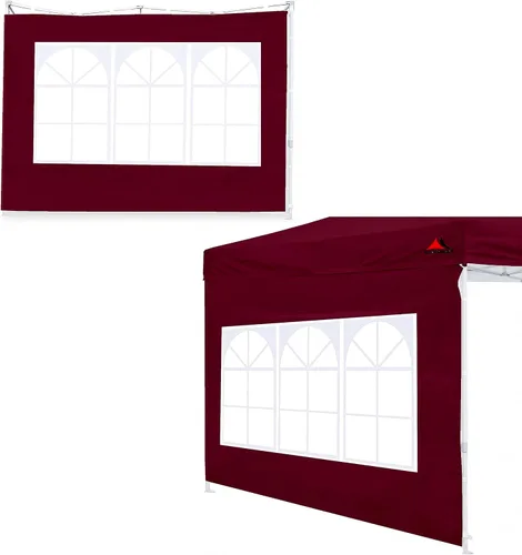 Miniatura 18 de Scocanopy Pared lateral con ventana para estructura de toldo de 10 x 10 pies, 2 paquetes solo de pared solar, beige Turquesa