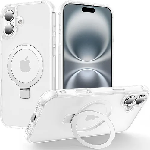 Miniatura 10 de CHAOFEnG Funda magnética compatible con iPhone 11 con soporte, prueba de caídas de grado militar, compatible con imán, anillo translúcido, parte