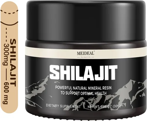 Shilajit - Resina Shilajit orgánica pura del Himalaya, resina Shilajit natural con ácido fúlvico, más de 85 oligominerales, mezcla ayurvédica