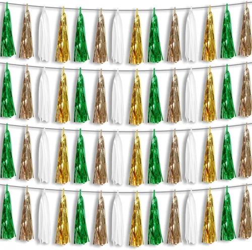 Miniatura 8 de 4P Guirnalda de Borla de Flecos de Aluminio Metálico Negro para Flotas de Desfile, Despedida de Soltera, Boda, Cumpleaños, Halloween, Navidad