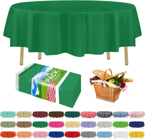 Miniatura 50 de Zimpleware - Mantel redondo de plástico para fiestas de 213 cm (84 pulgadas) de diámetro (paquete de 1, 6 y 12 unidades)