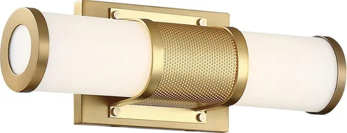Miniatura 6 de Nuvo 62/1602 Caper LED Vanity latón cepillado con lente esmerilada, dorado