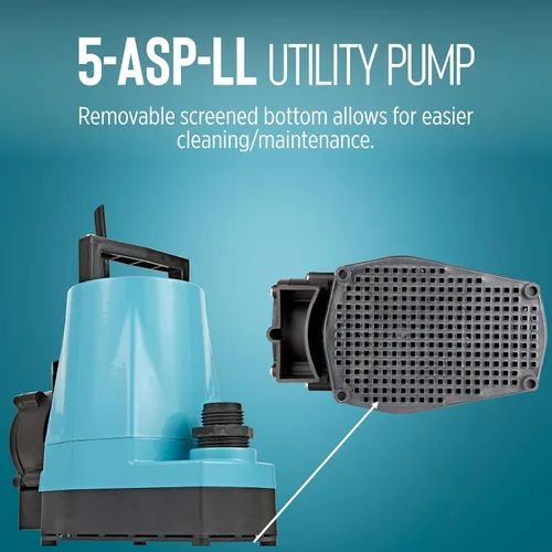 Miniatura 7 de Little Giant 5-ASP-LL Bomba de Utilidad de Aluminio Automática de 115 Voltios, 1/6 HP, 1500 GPH con Interruptor de Diafragma Piggy-back de Bajo