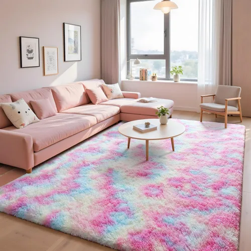 Miniatura 15 de Alfombras suaves para dormitorio, sala de estar, alfombra mullida de felpa de 9 x 11 pies, alfombra peluda que no desprende para guardería
