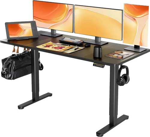 Miniatura 34 de Claiks Escritorio Eléctrico de Pie, Escritorio Ajustable de Altura para Pararse, Escritorio de Oficina en Casa de 48x24 Pulgadas con Tablero