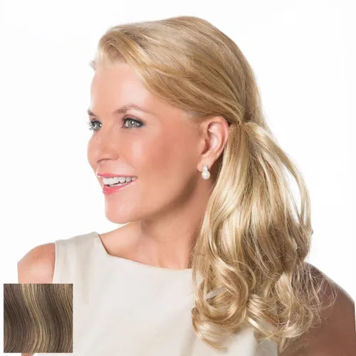 Miniatura 20 de Toni Brattin Playful Puf Hairpiece – Negro 10.5 pulgadas largo ondulado rizado postizo de clip hecho de fibra sintética resistente al calor