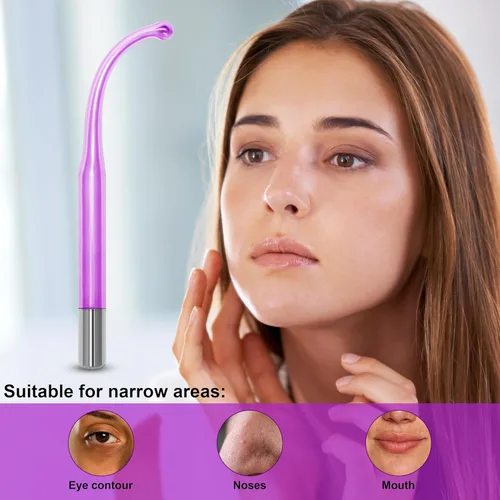 Miniatura 4 de Electrodo Wand Tubo de vidrio Piezas de repuesto de mano para instrumentos de alta frecuencia Elitzia ETJX006AS (punta violeta)