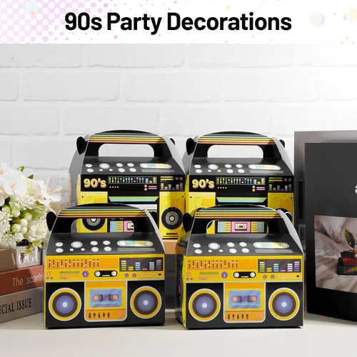 Miniatura 3 de 12 piezas de decoraciones de fiesta de hip hop, decoraciones de fiesta de los años 80 y 90, cajas de recuerdo novedosas, caja de regalo de radio