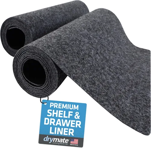 Drymate Forro Premium de Lujo para Estantes y Cajones, Tela Acolchada Gruesa, No Adhesivo, Absorbente, Impermeable, Antideslizante, Forros para