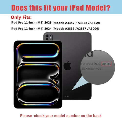 Miniatura 2 de ProCase Funda de piel sintética para iPad Pro de 11 pulgadas 2025 M5 / 2024 M4 con correa de mano bolsillo frontal, cubierta de soporte de negocios